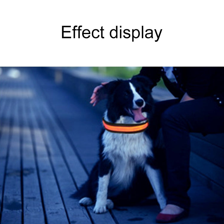 Medium and Large Dog Pet Solar + USB Charging LED Light Collar, Neck Circumference Size: S, 35-40cm, Size: S