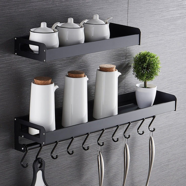 60cm Kitchen Multi-function Wall Hanging Holder Seasoning Storage Rack, 60cm(Black)