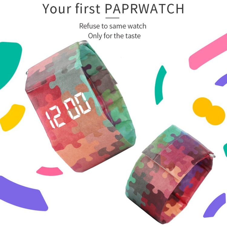 Travel Pattern Creative Fashion Waterproof Paper Watch Intelligent Paper Electronic Wristwatch, Travel Pattern