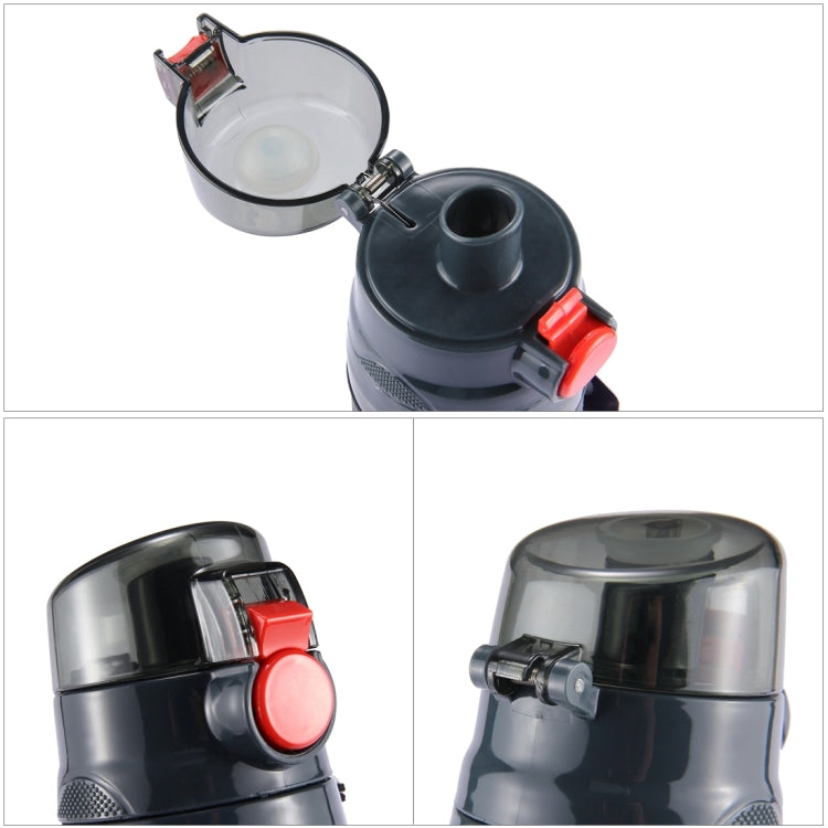 Teloy TNY-9601 650ML Portable Snap Cap Space Cup Bottle, Applicative Water Temperature: ﹣20 ~ 120 Celsius Degrees, TNY-9601 (Grey + Orange), TNY-9601 (Dark Grey + Red), TNY-9601 (Light Grey + Green)