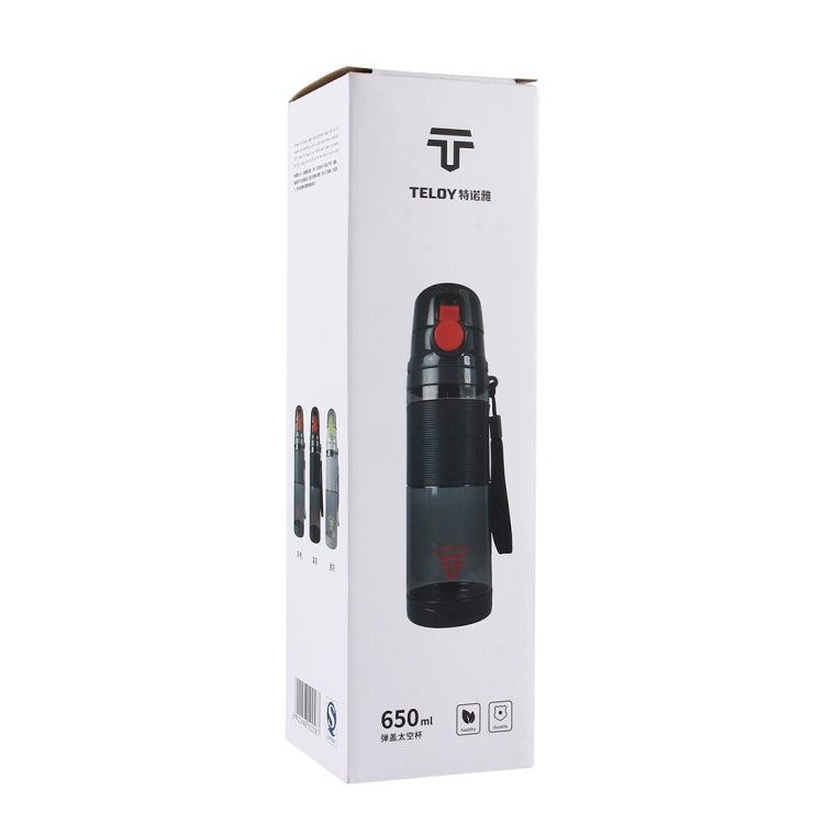 Teloy TNY-9601 650ML Portable Snap Cap Space Cup Bottle, Applicative Water Temperature: ﹣20 ~ 120 Celsius Degrees, TNY-9601 (Grey + Orange), TNY-9601 (Dark Grey + Red), TNY-9601 (Light Grey + Green)