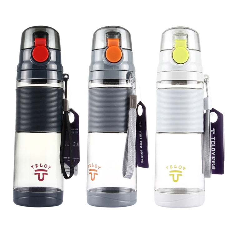 Teloy TNY-9601 650ML Portable Snap Cap Space Cup Bottle, Applicative Water Temperature: ﹣20 ~ 120 Celsius Degrees, TNY-9601 (Grey + Orange), TNY-9601 (Dark Grey + Red), TNY-9601 (Light Grey + Green)
