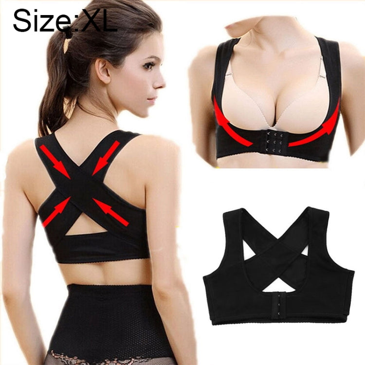 Women Ultrathin Kyphosis Correction Shoulder Support Tight-fitting Orthopedic Belt, Size:XL(Black)