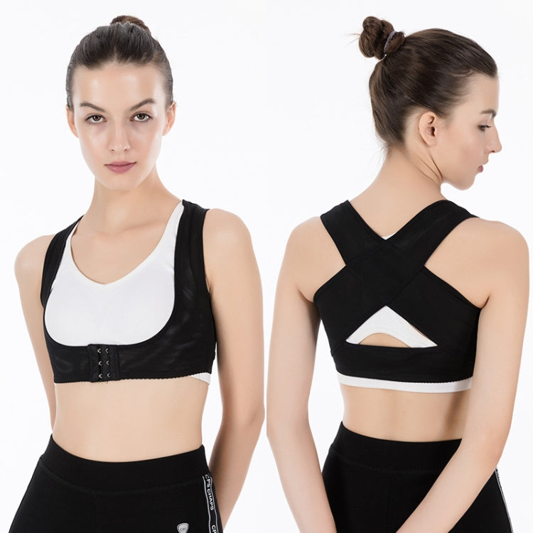 Women Ultrathin Kyphosis Correction Shoulder Support Tight-fitting Orthopedic Belt, Size:XL(Black)