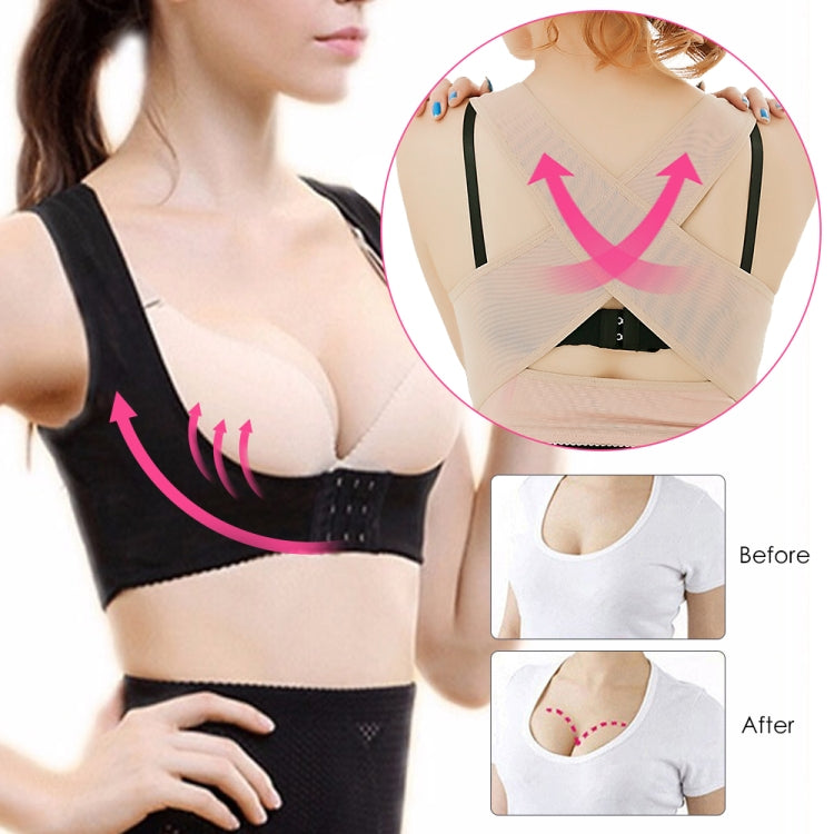 Women Ultrathin Kyphosis Correction Shoulder Support Tight-fitting Orthopedic Belt, Size:XL(Black)
