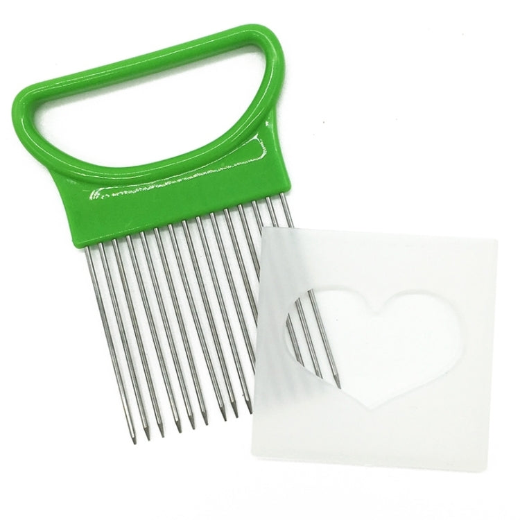 Stainless Steel Vegetable Onion Cutter Holder Meat Needle Kitchen Tools, Green, Blue, White, Orange