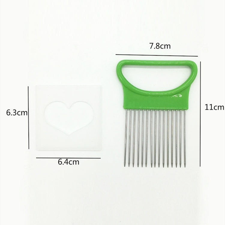 Stainless Steel Vegetable Onion Cutter Holder Meat Needle Kitchen Tools, Green, Blue, White, Orange