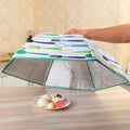 Folding Food Cover Keep Foods Warm Aluminum Foil Cover, Blue Tableware Pattern, Size: 60*60*17cm, Size: 60*60*17cm, Red, Size: 70*70*17cm, Pink, Size: 70*70*17cm, Blue, Size: 80*80*17cm, Blue, Size: 80*80*17cm, Pink, Size: 80*80*17cm, Grey             ...