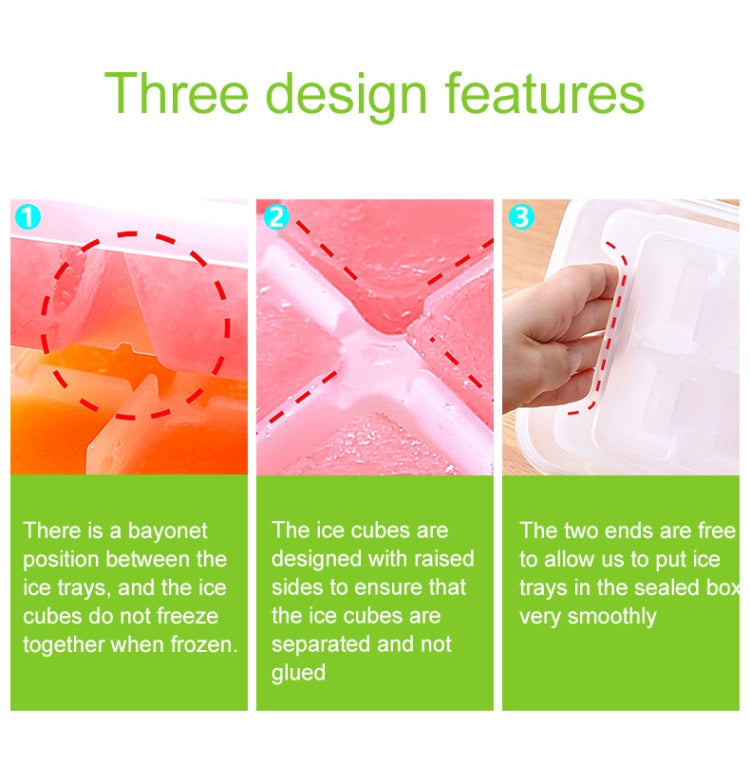 Small Square Ice Mold Trays Multi-layer Mold with Cover Ice Storage Box, 5 Layers