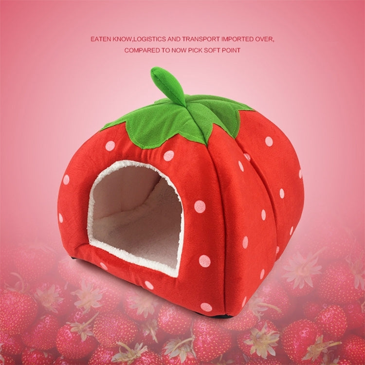 Strawberry Shaped Foldable Short Plush Pet House Nest, Size: S, Pink, Size S, Blue, Size S, Purple, Size S, Dark Blue, Size S, Red, Size S