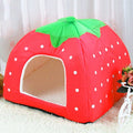Strawberry Shaped Foldable Short Plush Pet House Nest, Size: S, Pink, Size S, Blue, Size S, Purple, Size S, Dark Blue, Size S, Red, Size S