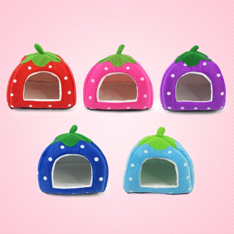 Strawberry Shaped Foldable Short Plush Pet House Nest, Size: S, Pink, Size S, Blue, Size S, Purple, Size S, Dark Blue, Size S, Red, Size S