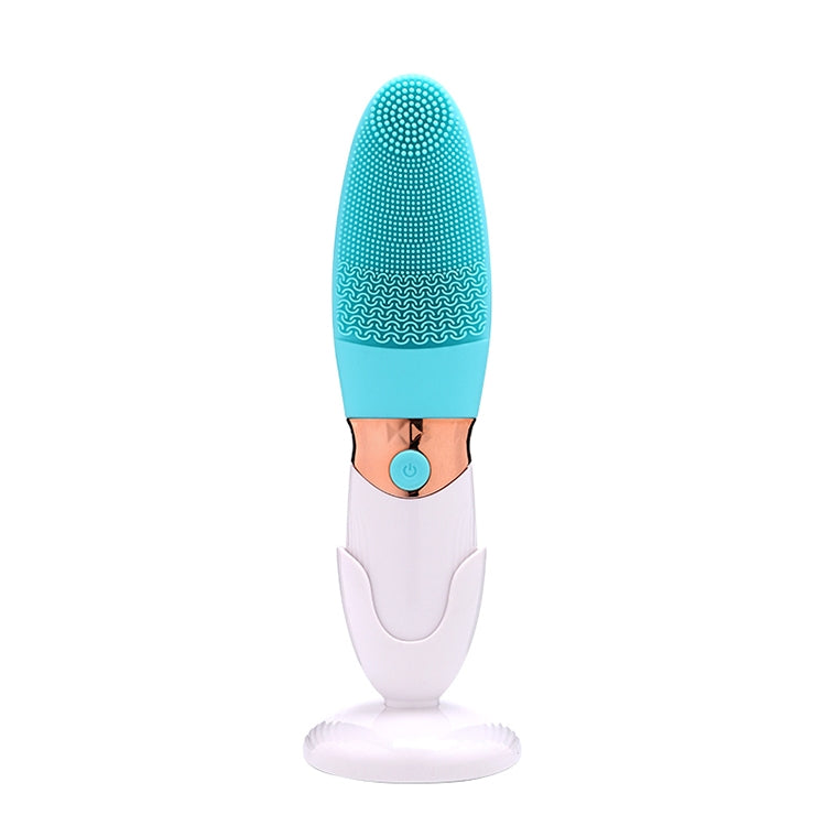 CNaier AE-618 Battery-powered Silicone Acoustic Wave Face Skin Care Electric Facial Cleanser (Blue)