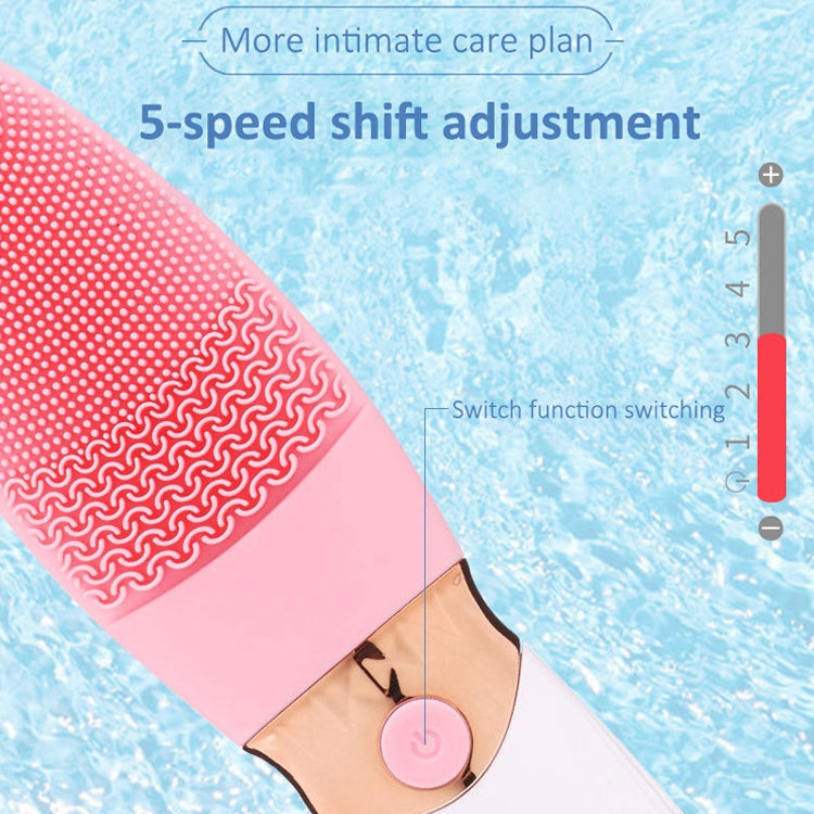 CNaier AE-618 Battery-powered Silicone Acoustic Wave Face Skin Care Electric Facial Cleanser (Blue)