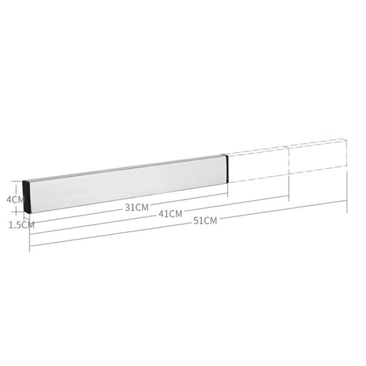 Kitchen Free Punching Wall-mounted 304 Stainless Steel Magnetic Knife Holder, Size:41x4x1.5cm, Size:41x4x1.5cm