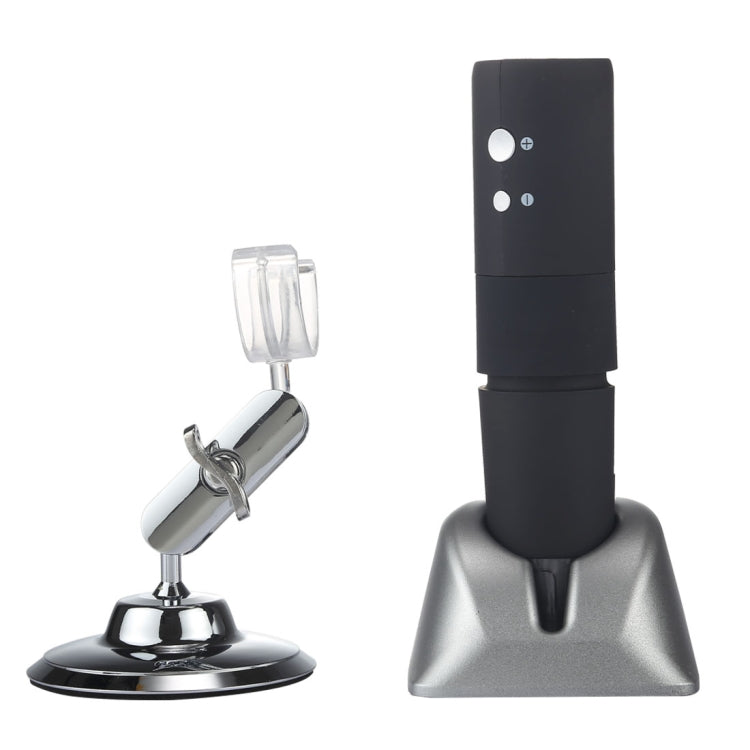 50X~1000X Magnifier HD Image Sensor 1920x1080P USB WiFi Digital Microscope with 8 LED & Professional Stand (Black)