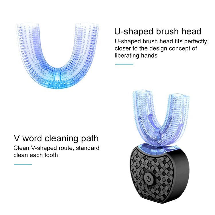 Vwhite 3 Cleaning Modes Silicone Electric Automatic Beauty Tooth Instrument(Black)