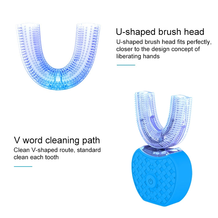 Vwhite 3 Cleaning Modes Silicone Electric Automatic Beauty Tooth Instrument(Blue)