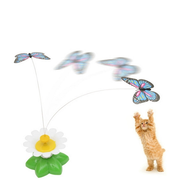Electric Butterfly Flying Around The Flower Pet Cat Toy, Flower Pet Cat Toy