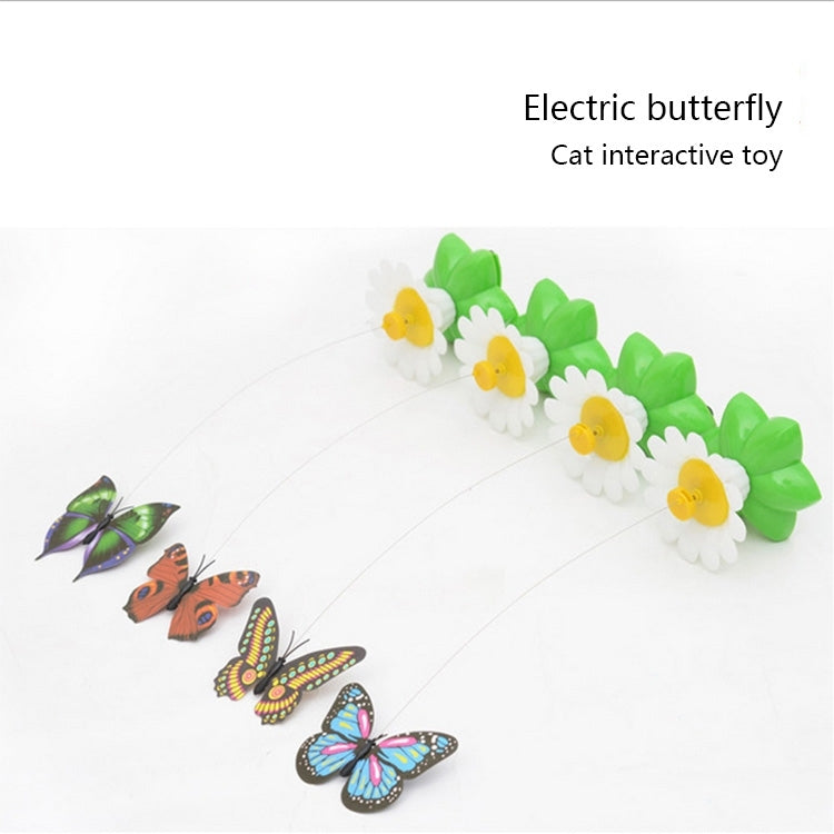 Electric Butterfly Flying Around The Flower Pet Cat Toy, Flower Pet Cat Toy