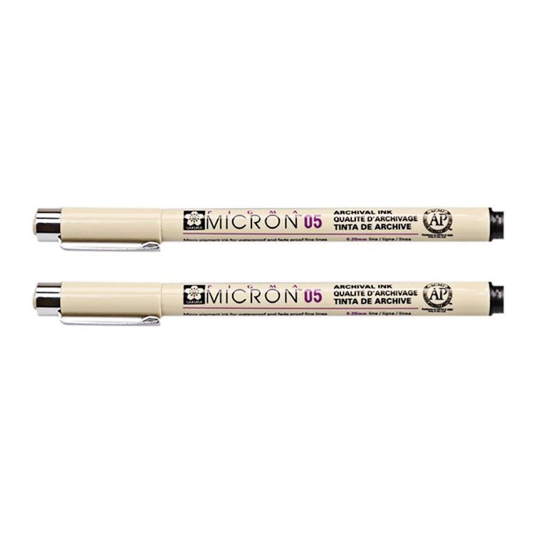 2 PCS Archival Pigment Ink Drawing Fineliner Pens Nib Manga Micron Pen, 0.4mm, 0.45mm, 0.5mm, 0.25mm, 0.3mm, 0.35mm