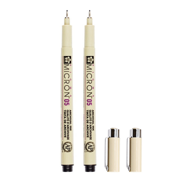 2 PCS Archival Pigment Ink Drawing Fineliner Pens Nib Manga Micron Pen, 0.4mm, 0.45mm, 0.5mm, 0.25mm, 0.3mm, 0.35mm