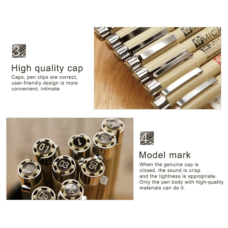 2 PCS Archival Pigment Ink Drawing Fineliner Pens Nib Manga Micron Pen, 0.4mm, 0.45mm, 0.5mm, 0.25mm, 0.3mm, 0.35mm