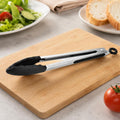 12 inch Silicone Non-slip Food Bread Barbecue BBQ Clip Tongs Kitchen Tools, 12 inch Black, 12 inch Red