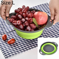 Creative Folding Vegetables Fruits Storage Basket Organizer Drain Basket, L, Size: 29.5*23.5*10cm, Size: L