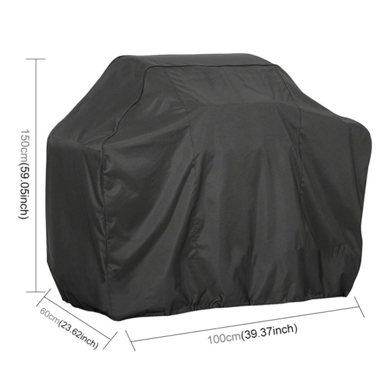 Outdoor Anti-UV Waterproof Dust-proof 210D Oxford Cloth BBQ Square Protective Bag Charcoal Barbeque Grill Cover, Size: 100x60x150cm(Black)