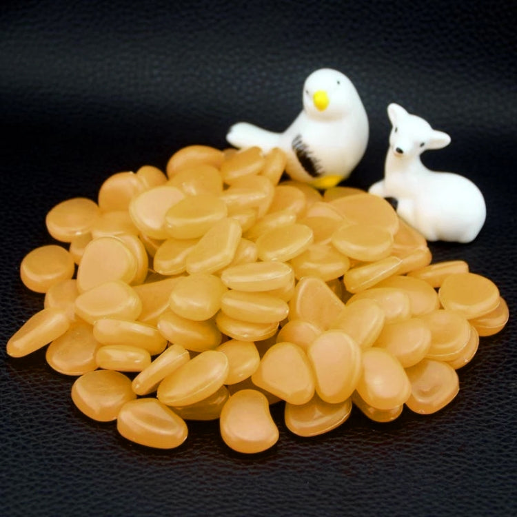 100 PCS Glow in The Dark Garden Pebbles for Walkways & Decoration and Plants Luminous Stones