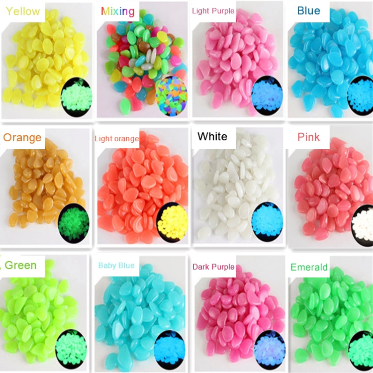 100 PCS Glow in The Dark Garden Pebbles for Walkways & Decoration and Plants Luminous Stones