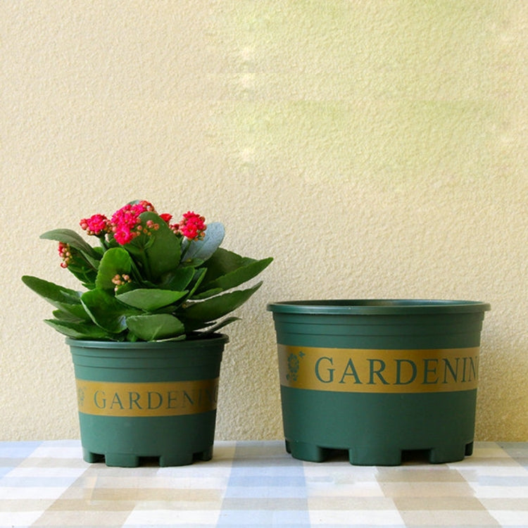 Flower Pots Plant Nursery Pots Plastic Pots Creative Gallons Pots with Tray,Size:12*16*12cm, Random Text Background Color Delivery, 12*16*12cm
