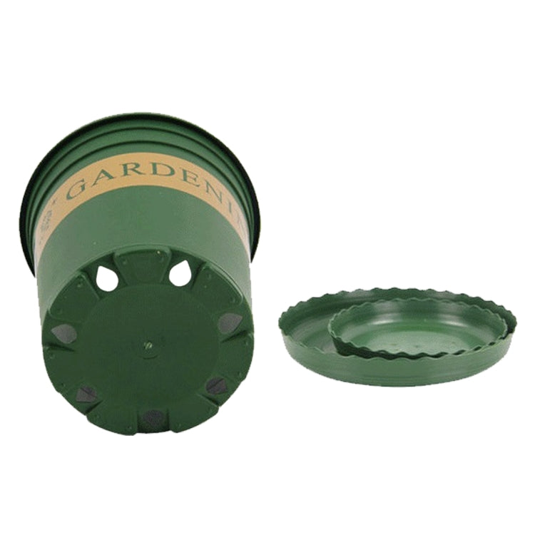 Flower Pots Plant Nursery Pots Plastic Pots Creative Gallons Pots with Tray,Size:12*16*12cm, Random Text Background Color Delivery, 12*16*12cm