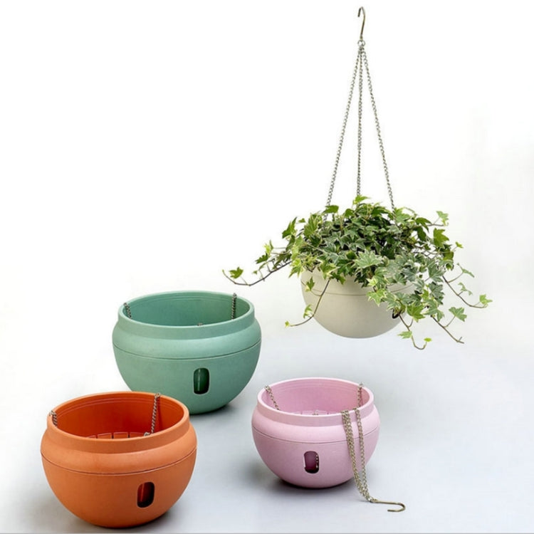 Hanging Plastic Flower Pots Hanging Pots Flower Pot With Hanging Chain,Large Size: 24 x 18cm ,Random Color Delivery, Large Size