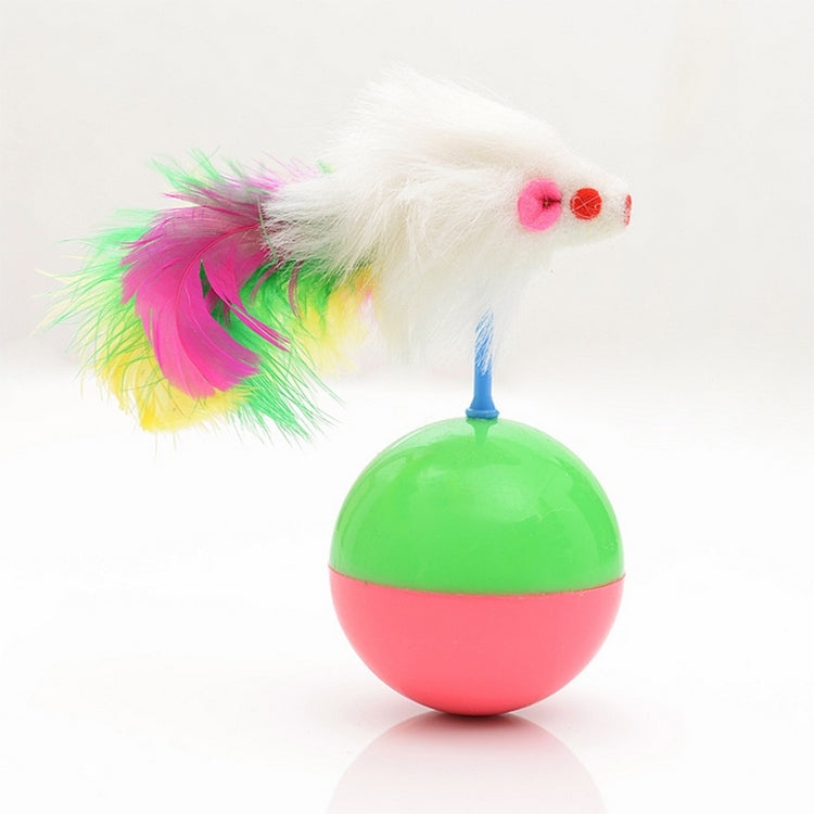 Durable Pet Cat Favorite Toys Feather Mouse Tumbler Plastic Toys Balls, Diameter: 5.5cm, Ball Diameter: 5.5cm