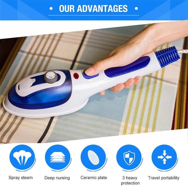 Multifunction Household Handheld Steamer Travel Portable Hand - Held Steam Hanging Hot Machine Ceramic Bottom with Flannelette Brush & Hair Brush & Measuring Cup,US Plug, US Plug Blue, US Plug Purple