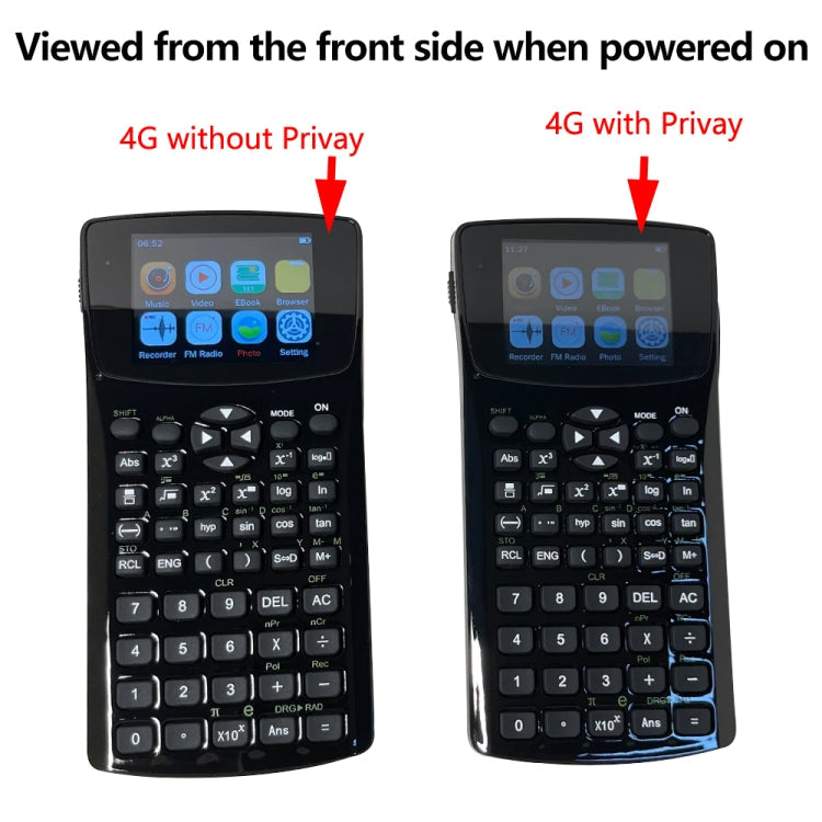 2.4 inch Display Screen Anti-peeping E-book Calculator, Support Sound Recording / Radio / Music & Video Playing, Anti-peeping Scientific Calculator