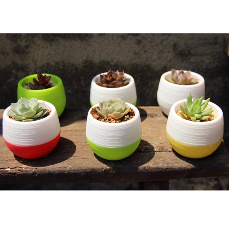 Colourful Mini Round Plastic Plant Flower Pot Garden Home Office Decoration Nursery Pots  Plant Flowerpot with Water Tank, Random Color Delivery, Flower Pot 3