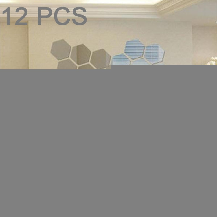12 PCS 3D Hexagonal Mirror Wall Stickers Set, Size: 10*10cm, Size: 10*10cm (Black), Size: 10*10cm (Gold), Size: 10*10cm (Blue), Size: 10*10cm (Red), Size: 10*10cm (Silver)