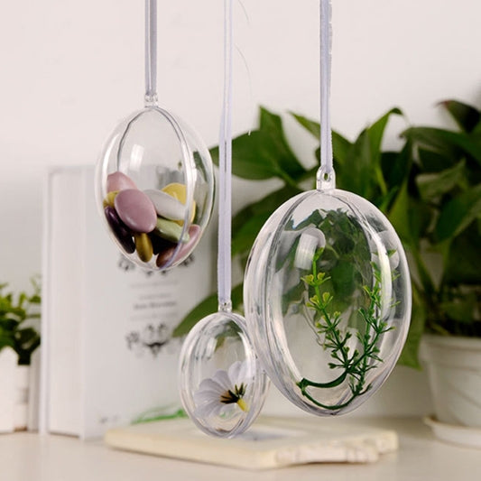 6 PCS Transparent Plastic Hollow Ellipsoid Easter Christmas Wedding Decorations