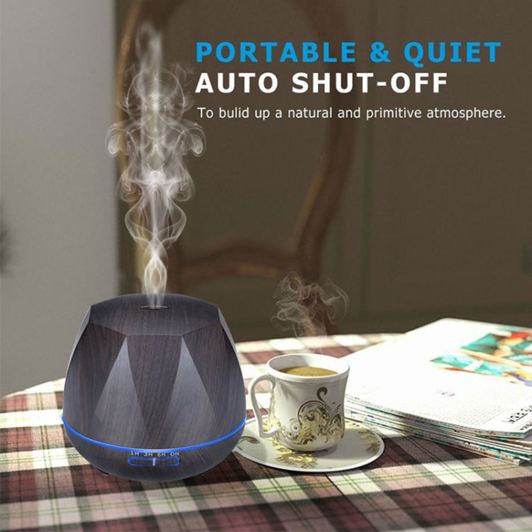Peach Shape Wood Grain Remote Control Ultrasonic Humidifier Aromatherapy Machine Automatic Alcohol Sprayer with LED Lights, Capacity: 400mL, UK Plug (Dark Wood Color), Peach Shape Light Wood Color, Diamond Dark Wood Color, Diamond Light Wood Color     ...