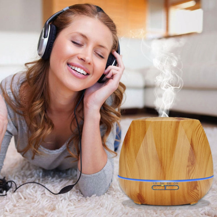 Peach Shape Wood Grain Remote Control Ultrasonic Humidifier Aromatherapy Machine Automatic Alcohol Sprayer with LED Lights, Capacity: 400mL, UK Plug (Dark Wood Color), Peach Shape Light Wood Color, Diamond Dark Wood Color, Diamond Light Wood Color     ...
