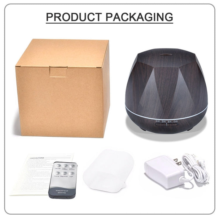 Peach Shape Wood Grain Remote Control Ultrasonic Humidifier Aromatherapy Machine Automatic Alcohol Sprayer with LED Lights, Capacity: 400mL, UK Plug (Dark Wood Color), Peach Shape Light Wood Color, Diamond Dark Wood Color, Diamond Light Wood Color     ...