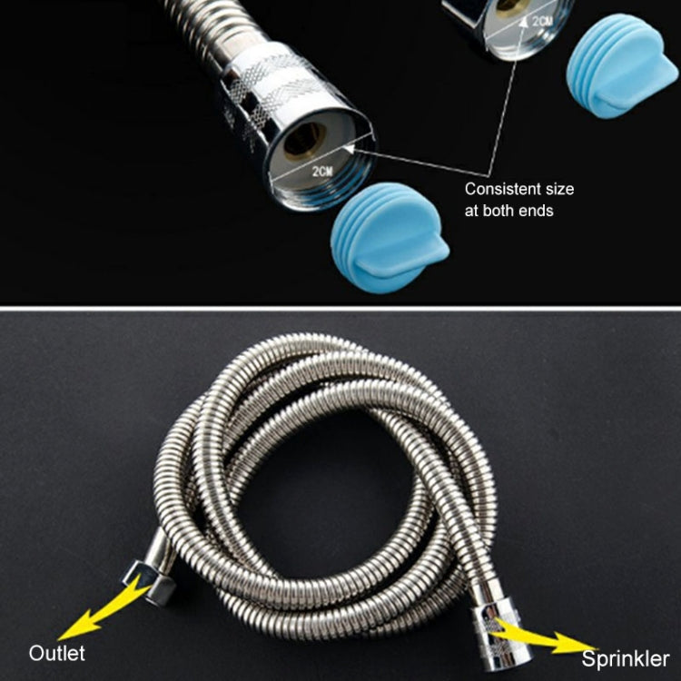 1.5m Flexible Stainless Steel Showerhead Hose Pipe Double Interlock Copper Interface Anti Burst Bath Water Pipe, 1.5m (Double Interlock)