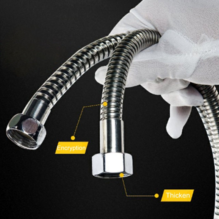 1.5m Flexible Stainless Steel Showerhead Hose Pipe Double Interlock Copper Interface Anti Burst Bath Water Pipe, 1.5m (Double Interlock)