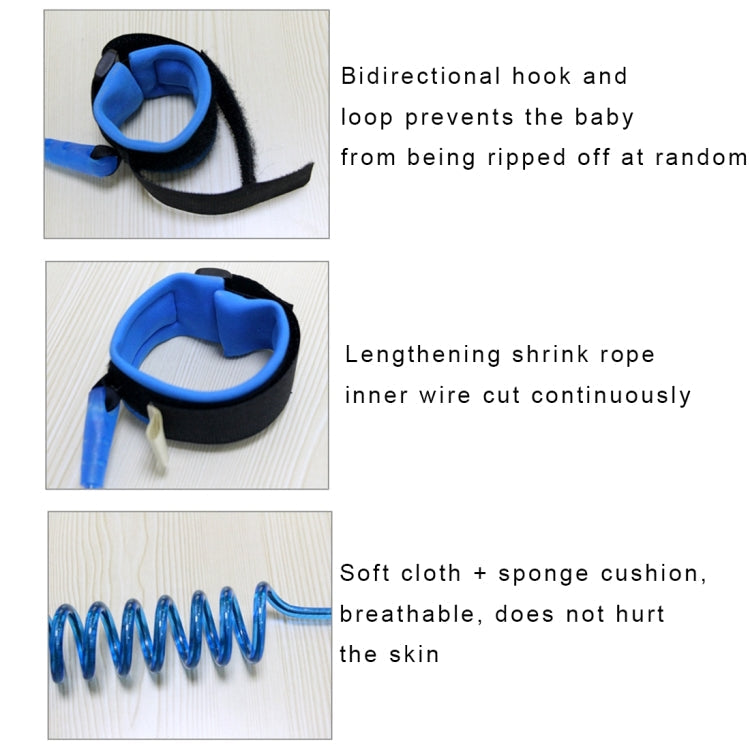 Kids Safety Harness Child Leash Anti Lost Wrist Link Traction Rope Anti Lost Bracelet, Length: 2m, 2m Orange, 2m Blue
