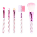 5 in 1 Pink Stripes Pattern Professional Makeup Tool Kit