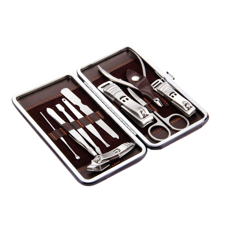 10-in-1 Nail Care Manicure & Pedicure Kit with Leather Bag