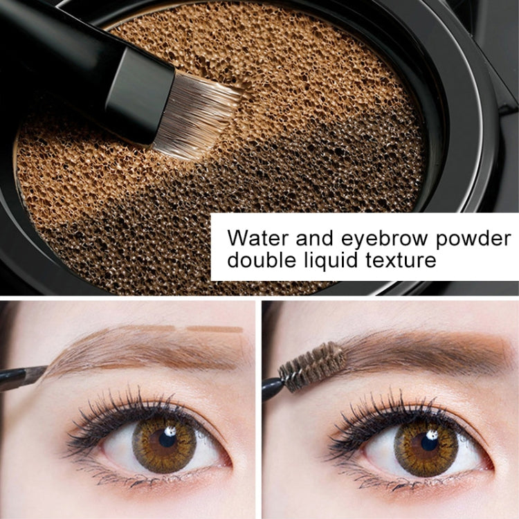 GECOMO Double Color Air Cushion Eyebrow Makeup Dye Palette With Eyebrow Brush(Grey)